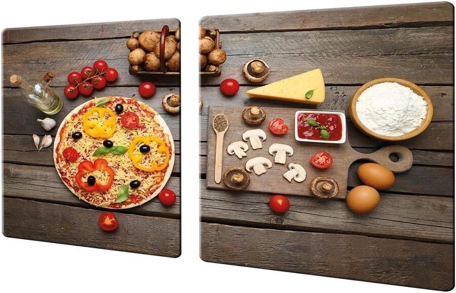 Fornuisafdekplaten Keramisch Glas Spatbescherming Deksel Bescherming Kookplaat Kras en Slagvast 2 x 40 x 52 cm