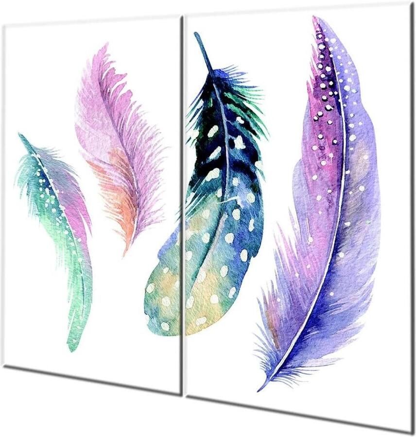 Fornuisafdekplaten Set Glasplaat Kookplaat Bescherming Werkblad Gehard Glas 60x52 cm Violet