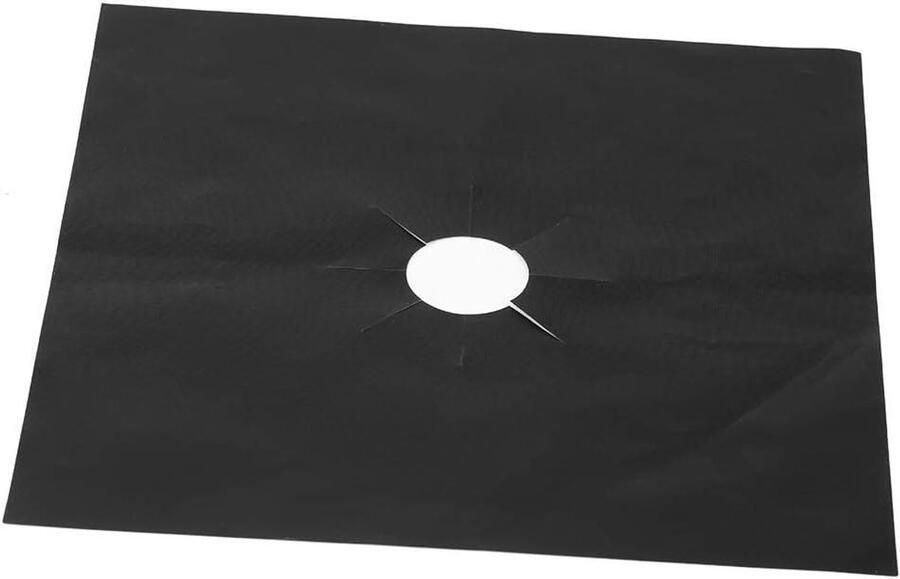 Fornuisbeschermers Kookplaat matten Koken schoonhouden Herbruikbaar en snijdbaar 4 stuks 27x27 cm Zilver