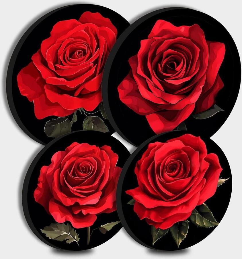 Fornuisbranderhoezen Kookplaat decoratie Keuken opfrissen Set van 4 stuks 8 en 10 inch Rosé