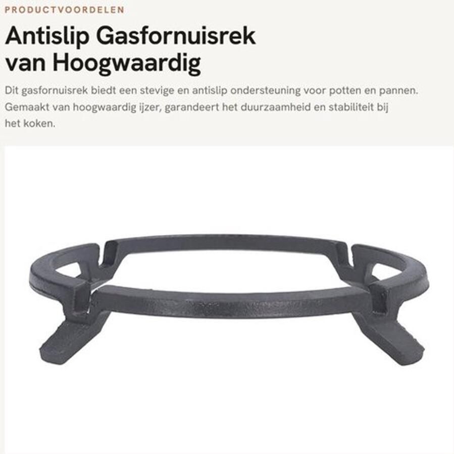 Fornuisrek Antislip Gasfornuisrek Steunhouder Roestvrij Ijzer Duurzaam Lichtgewicht 316 g Pannenrek - Foto 2