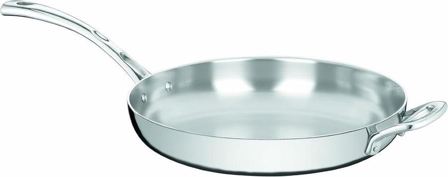 Franse Koekenpan RVS Klassiek Koken Gelijkmatige Warmteverdeling 30 cm Zilver