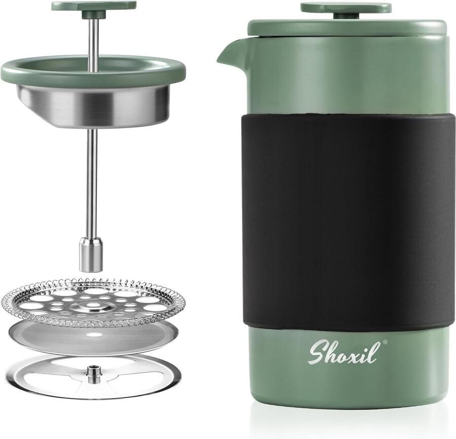 Franse Koffiezetter Koffiepers Verse Koffie Maken Dubbelwandige Isolatie 350ml Groen