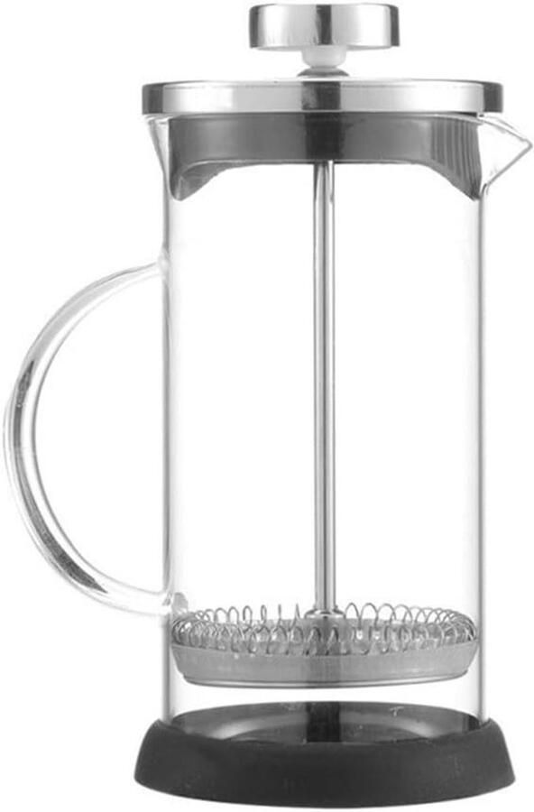 Franse Pers Koffiepot Koffiezetapparaat Handmatig Koffie Zetten Roestvrij Staal Glas 800 ml Zilver
