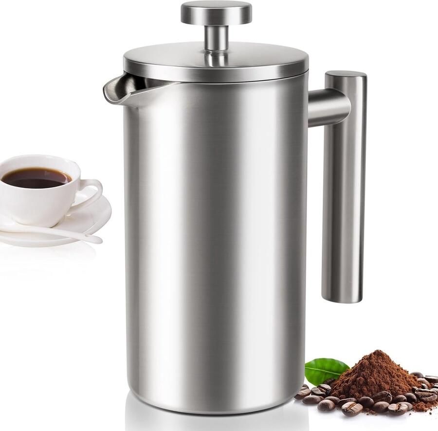Franse pers koffiezetapparaat 12 oz 1-2 kopjes capaciteit Roestvrij staal Elegant ontwerp voor thuis en camping