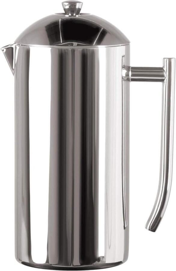 Franse pers koffiezetapparaat Koffiezetter thee Verse koffie zetten Dubbelwandig RVS 17 oz capaciteit Gepolijst