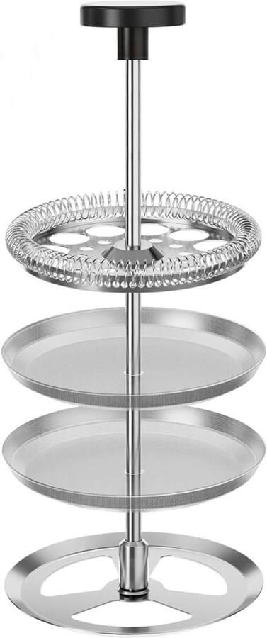 French Press Filter Set Vervangingsfilter Koffiezetter Koffie Bereiden Roestvrij Staal 8 Kops Zilver