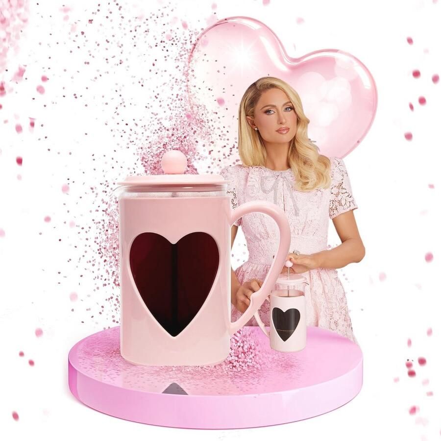 French Press koffiepers in hartdesign 1 liter glazen koffiezetter met roestvrijstalen filter