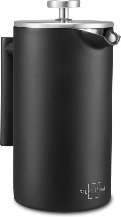 French Press Koffiezetapparaat 1 Liter Dubbelwandig Roestvrij Staal voor 6-8 Kopjes