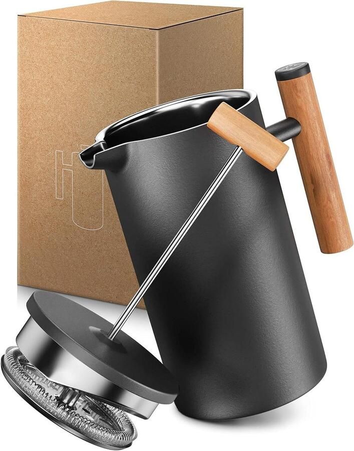 French Press Koffiezetapparaat Cafetière Koffie Zetten Dubbelwandig Roestvrij Staal 06 Liter Nautic Night