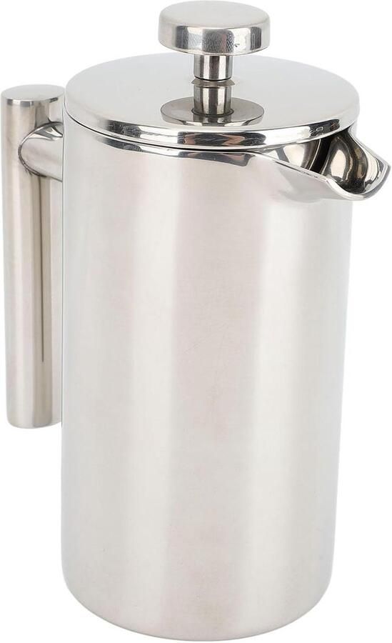 French Press Koffiezetapparaat Dubbelwandige Cafetière Thuis Koffie Zetten Dubbelwandige Isolatie 350 ml Zilver