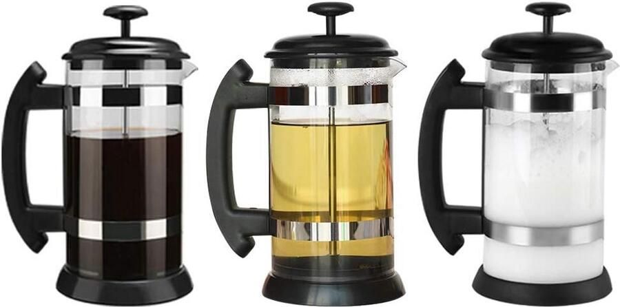 French Press Koffiezetapparaat Glas 1 Liter Koffiezetters en Theepotten