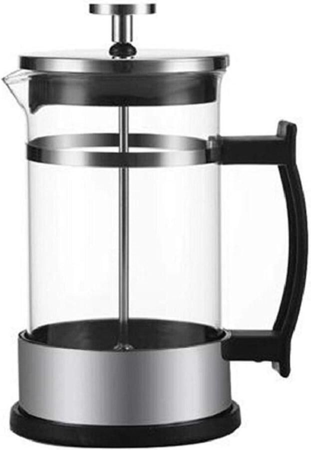 French Press Koffiezetapparaat Koffiezetter Cafetière Verse Koffie Maken Dubbelwandige Isolatie 600 ml Zilver