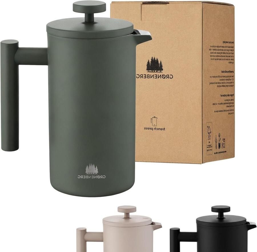 French Press Koffiezetter Cafetière Koffie Zetten Roestvrij Staal 600 ml Groen - Foto 2