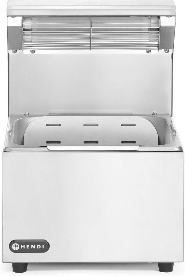 Frieten Warmer met Infraroodlamp Verwijderbare GN-Container en Drippbak voor het Warm Houden van Frieten 230V 400W Roestvrijstaal