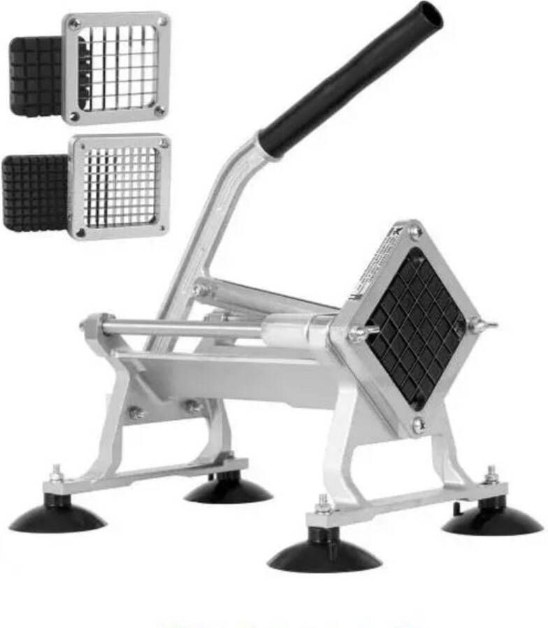 Frietsnijder Patatsnijder Handmatige Frietsnijder Groentesnijder Mandoline Hakmolen Aardappelsnijder – Inclusief 1 2 & 3 8 Inch RVS Messen voor Perfecte Frietjes