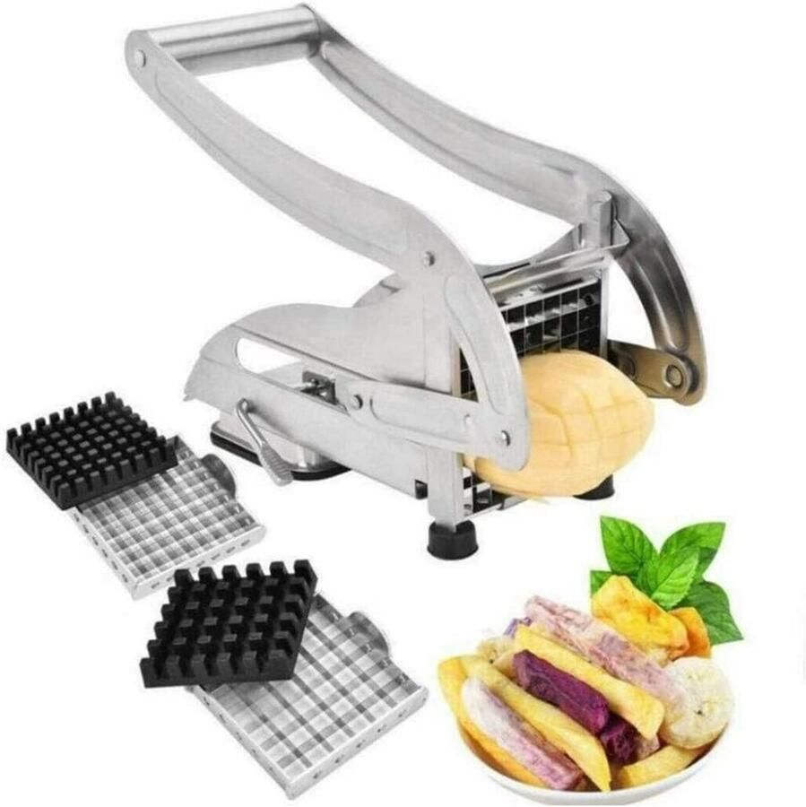 Frietsnijder van roestvrij staal professionele frietsnijder met reservemes antislip voor frietjes handmatige frietsnijder