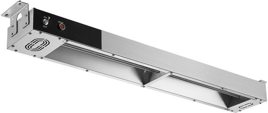 Frietverwarmer 850 W commerciële elektrische voedselverwarmingslamp warmtelichtstation van roestvrij staal overhead frietverwarmer voor buffet keuken restaurant zilver