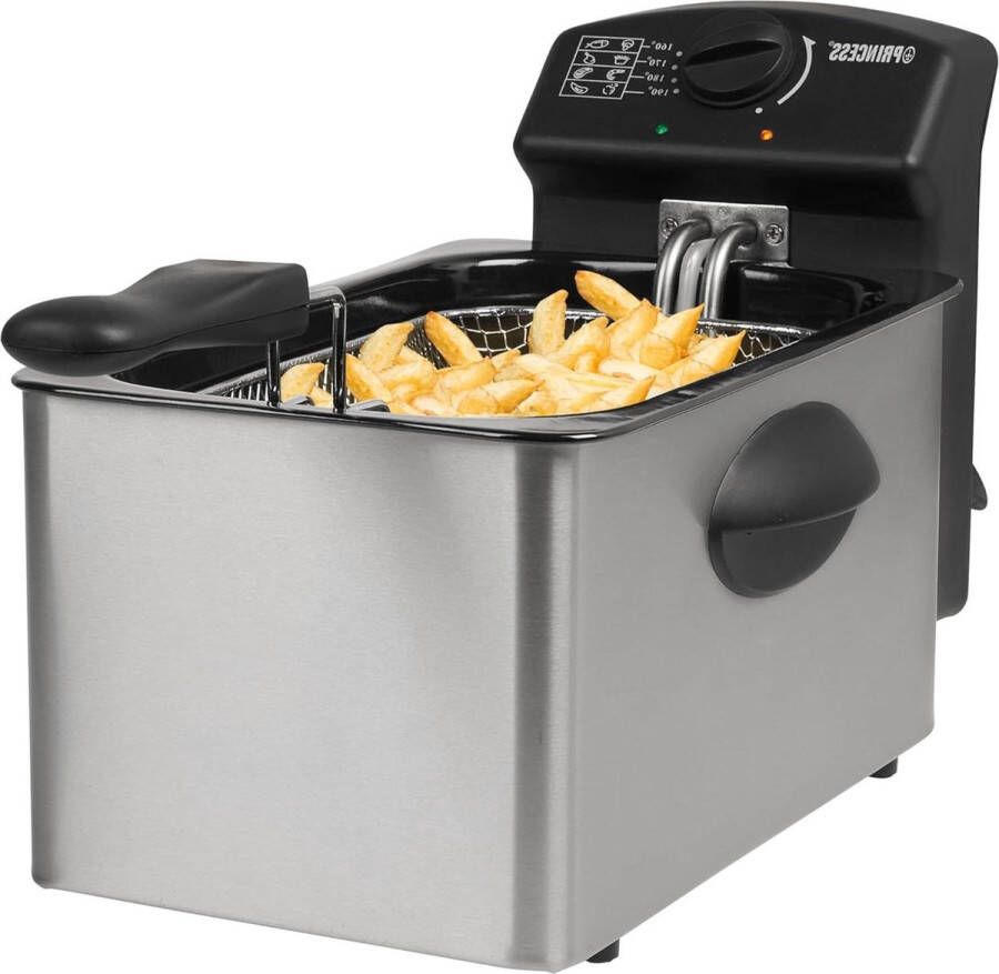 Friteuse 2000 Watt 4 liter inhoud 800 g inhoud thermostaat zilver