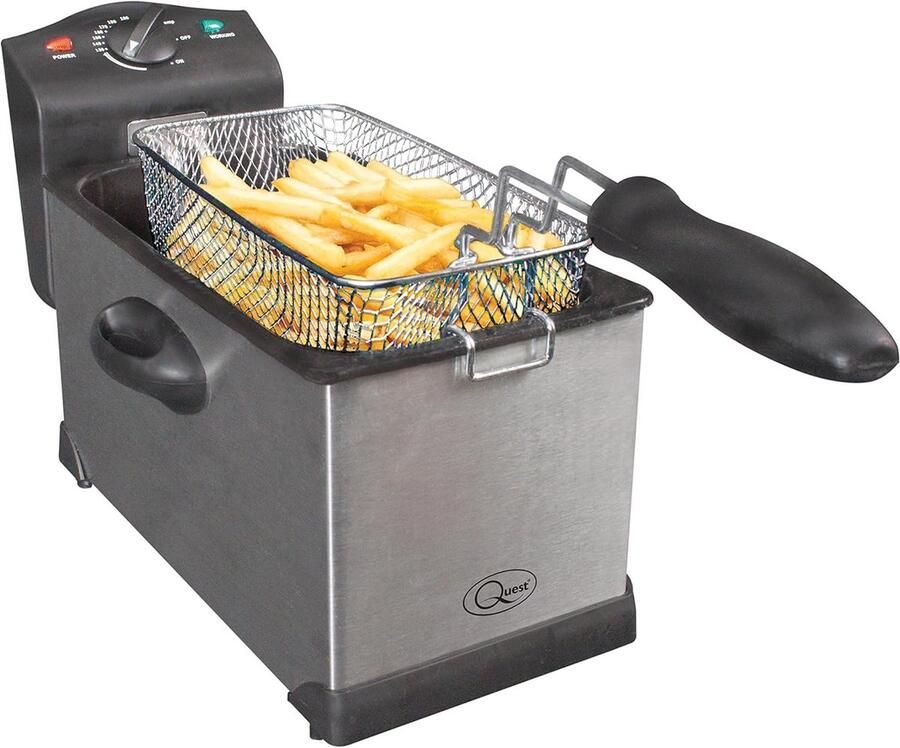 Friteuse 3 Liter Frituurpan 2200W met Verstelbare Thermostaat en Koude Zone