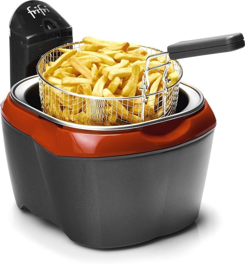 Friteuse 3L met 3200W Vermogen Enkel Zwart en Rood Perfect voor Knappe Frites