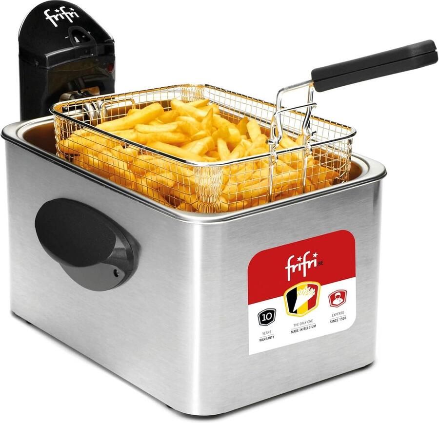 Friteuse 4 5L Krachtig 3200W Dubbele Filtratie en Rechthoekig Design