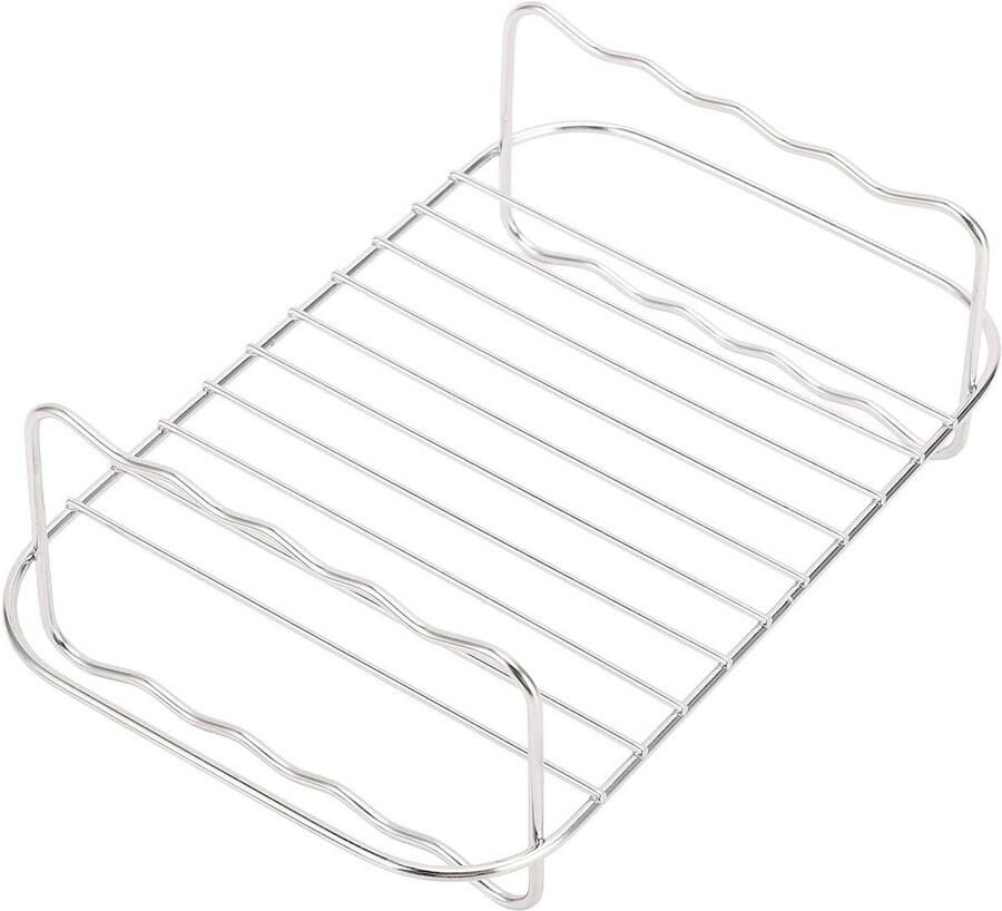 Friteuse Accessoire Dubbele Mand Variatie Koken Roestvrij Staal 20x13x7 cm Zilver