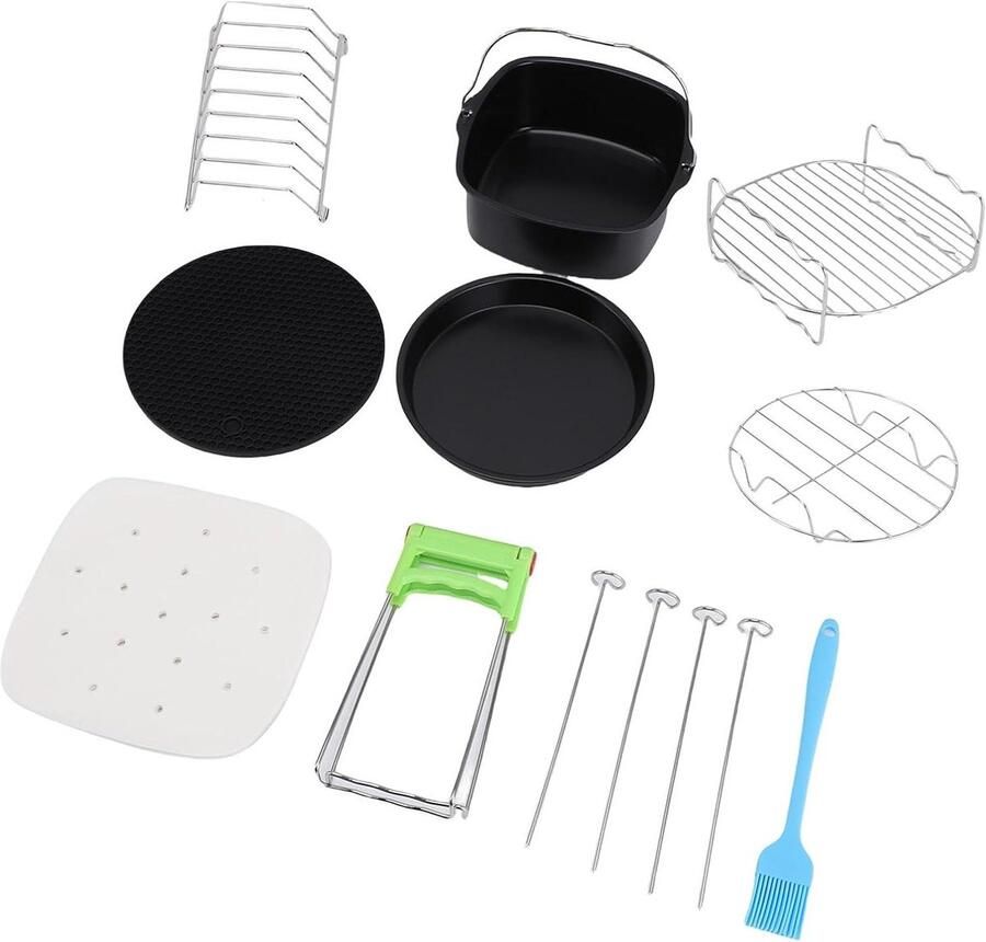 Friteuse Accessoireset Airfryer Bakvormen Gezond Koken Antiaanbaklaag 17.5 x 16.5 x 7 cm Zilver