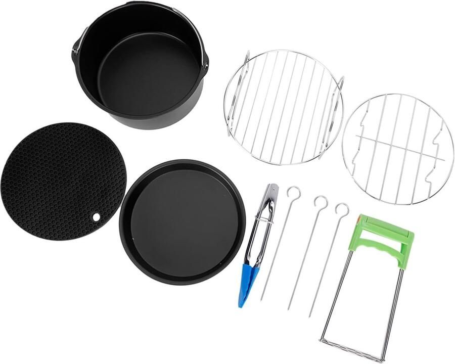 Friteuse Accessoireset Keuken Accessoires Lekker Koken Voedselveilig Materiaal 7 Inch Zilver