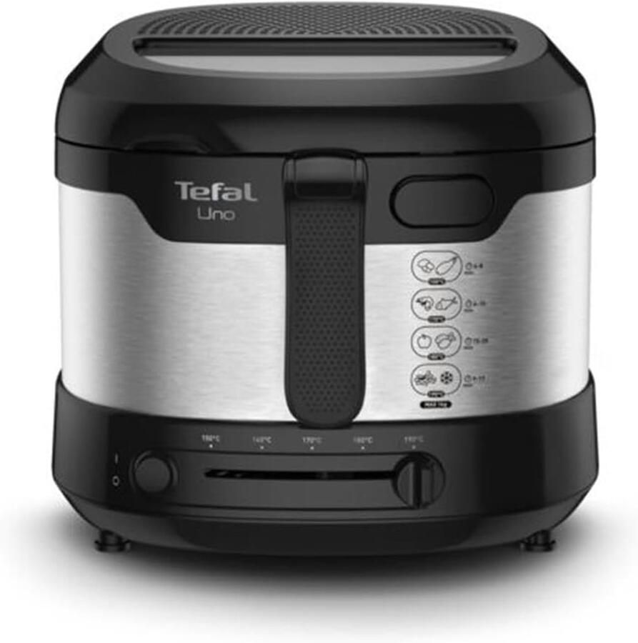 Friteuse Compact Frituur Lekker Frituren Opklapbare Handgreep 1 kg Capaciteit Zwart RVS