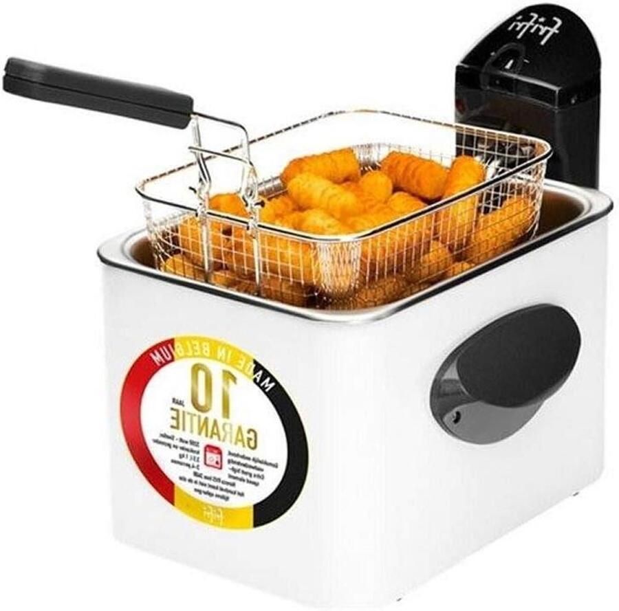 Friteuse Frietpan Frituurpan Friet Bakken Dubbele Filtratie 35 Liter Wit
