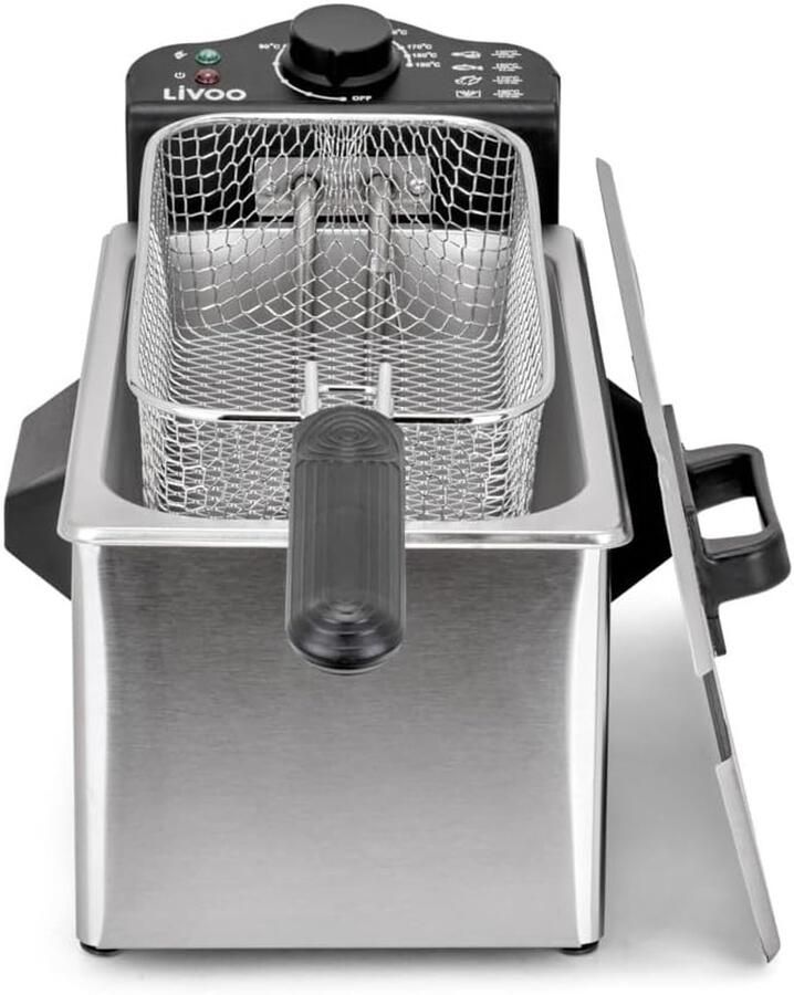 Friteuse Frietpan Lekkere Snacks Maken Grote Capaciteit 3 Liter Grijs