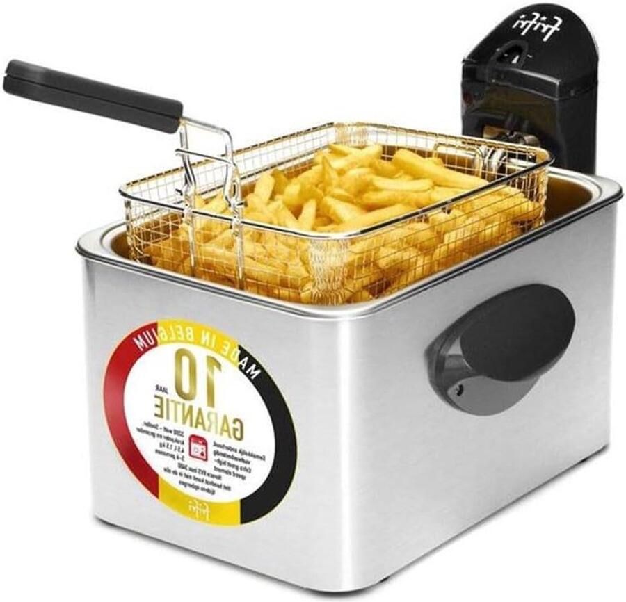 Friteuse Frituurpan Frietjes Bakken Grote Capaciteit 2.5 Liter Zilver