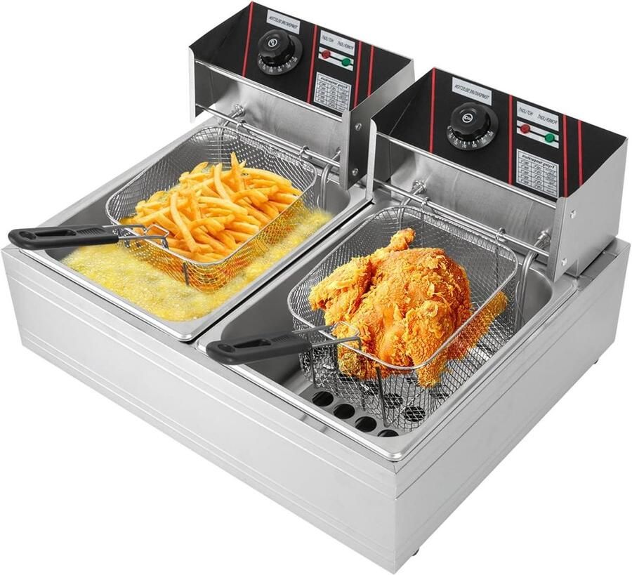 Friteuse Frituurpan Lekkere Snacks Compact Ontwerp 1.5 Liter Zilver