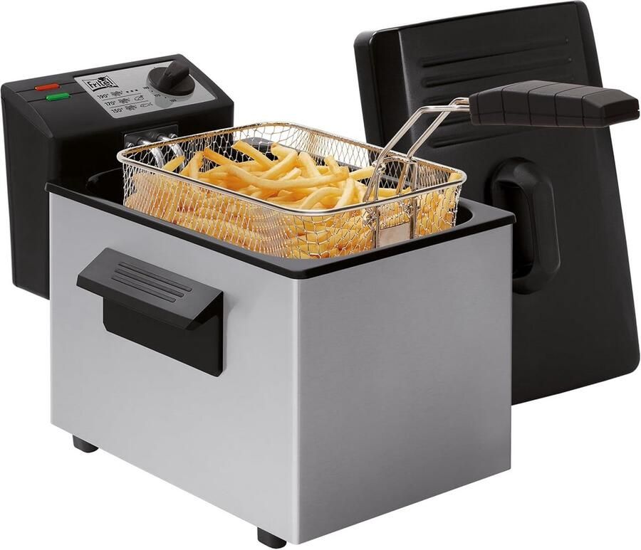 Friteuse Frituurpan Lekker Frituren Cold Zone Technologie 3 Liter Grijs
