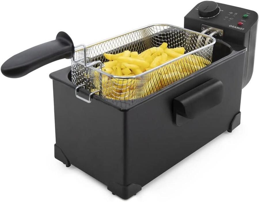 Friteuse Frituurpan Lekker Frituren Cold zone technologie 3 liter Zwart