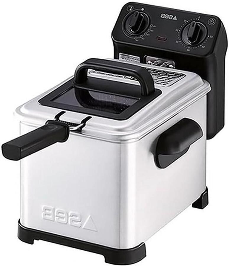 Friteuse Frituurpan Lekker Frituren Snelle Opwarming 4 Liter RVS Zwart