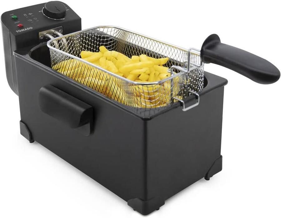 Frituurpan 3 liter met Koude Zone Technologie en Instelbare Temperatuur Zwart