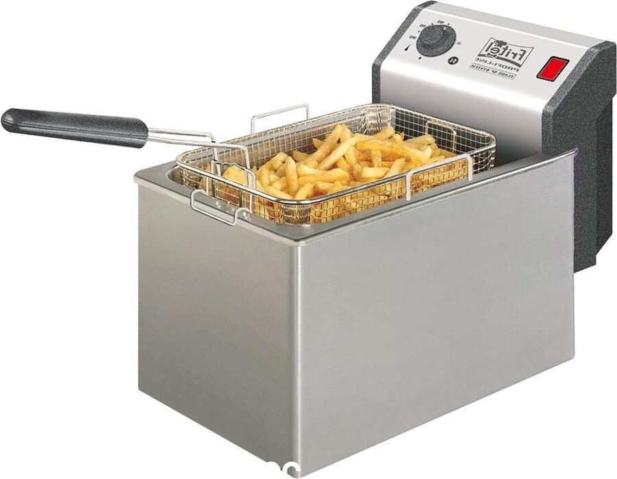 Friteuse Frituurpan Lekkere Frietjes Maken Dubbel Verwarmingselement 8 Liter Inox