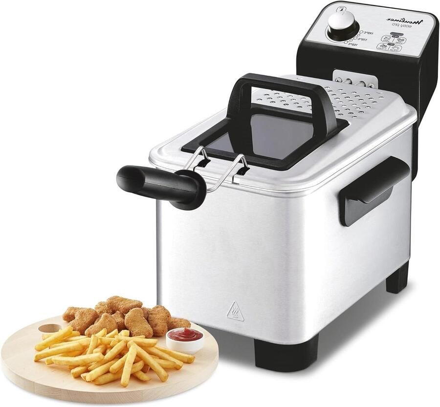 Friteuse Frituurpan Lekkere Snacks Directe Verwarming 3 Liter Geborsteld Staal