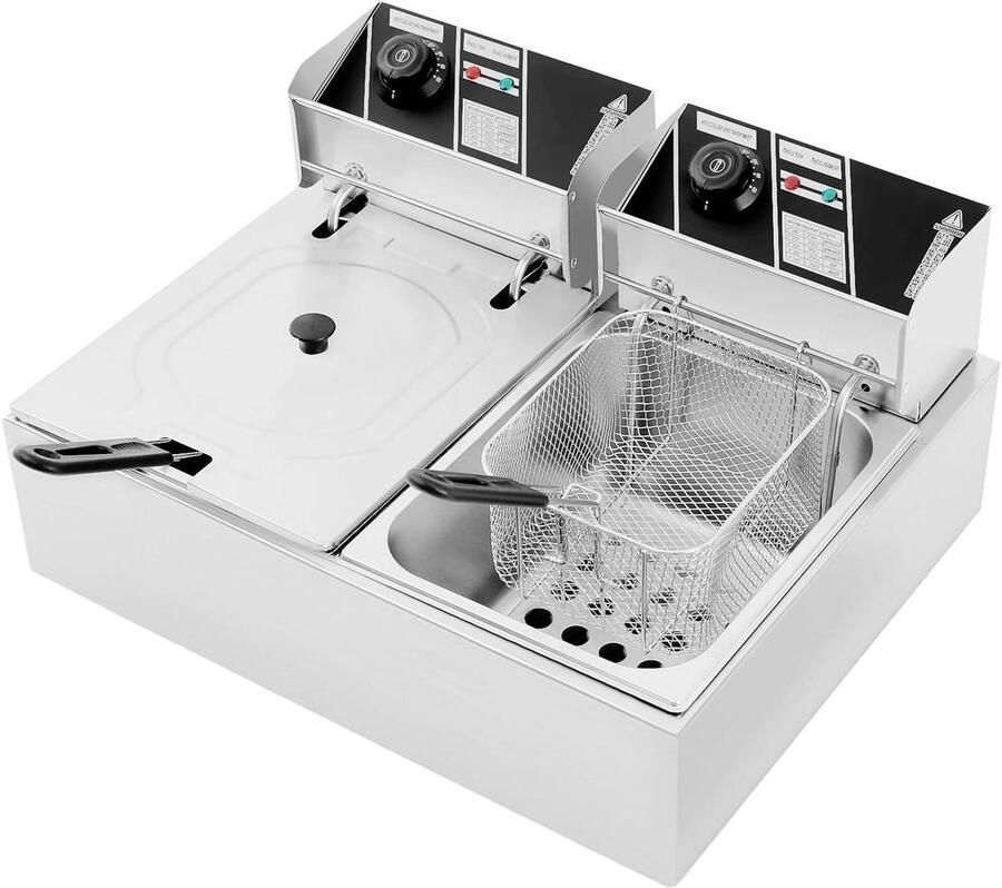 Friteuse Frituurpan Lekkere Snacks Grote Capaciteit 3 Liter Zilver