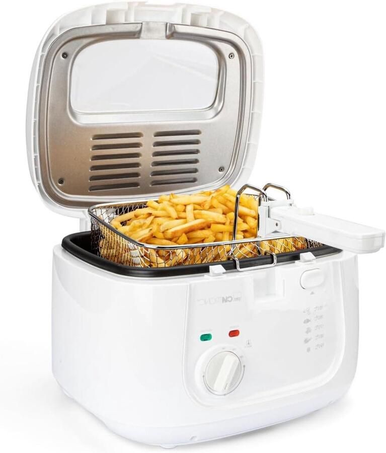 Friteuse Frituurpan Lekkere Snacks Maken Geur- en Vetfilter 2.5 Liter Wit