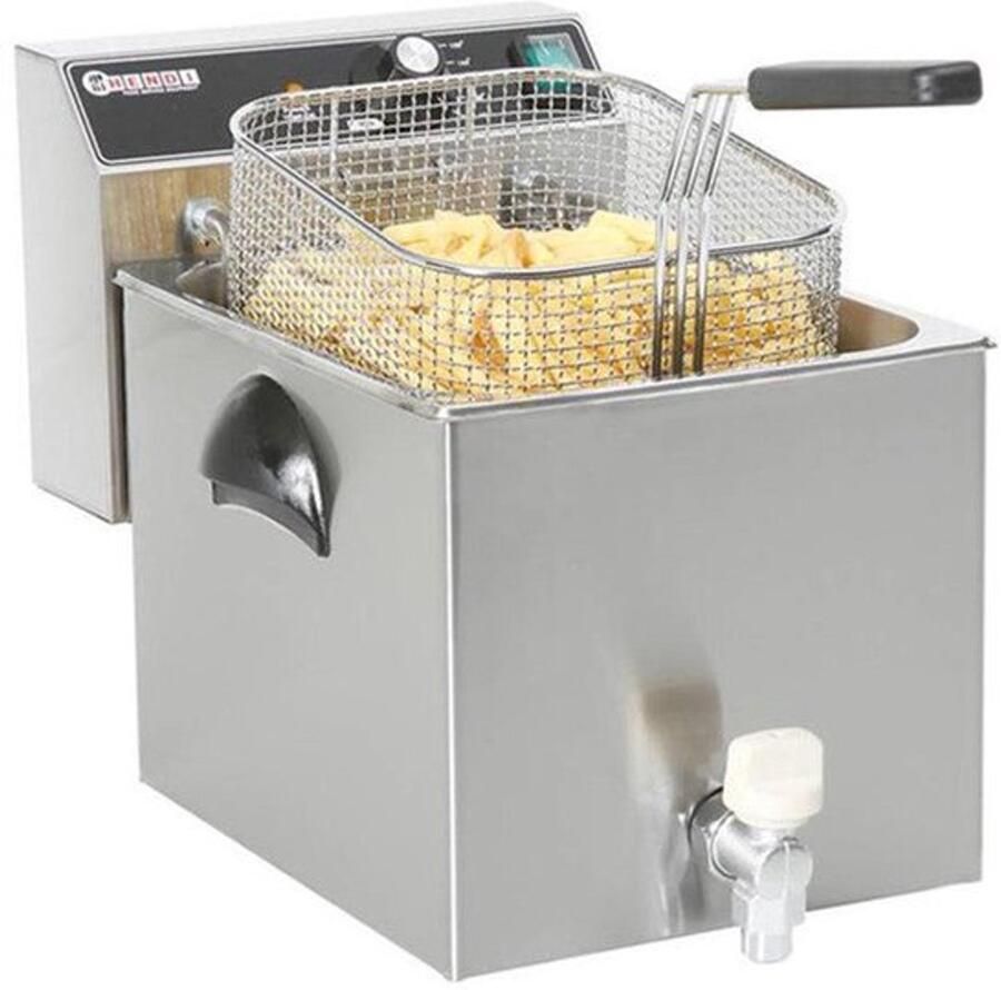 Friteuse – Frituurpan – Professionele Frituurpan – Horecafriteuse – Koude Zone – 8 Liter Inhoud – 3500W Vermogen