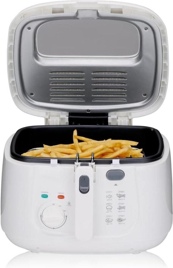 Friteuse Frituurpan Snacks Bereiden Afneembare Mand 25 Liter Wit