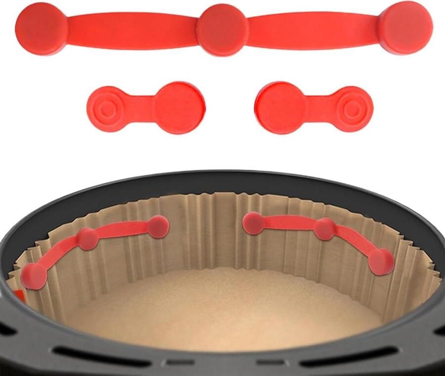 Friteuse Gesp Bakpapier Houder Veilig Koken Sterke Magneet 10.4 cm Rood - Foto 1
