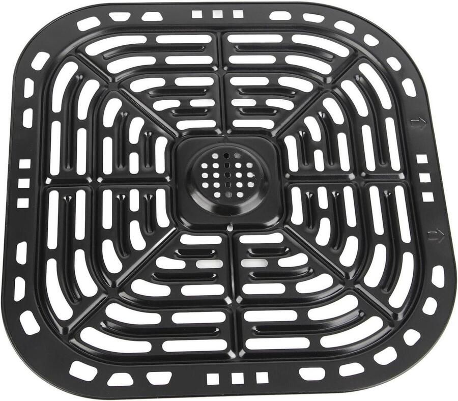 Friteuse Grillpan Crisper Plate Gezond Koken Dubbele Laag Coating 23.5 x 24.5 cm Zwart