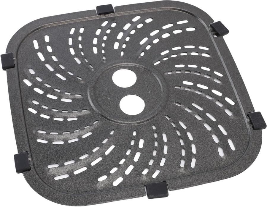 Friteuse Grillplaat Grillrooster Luchtstroom Buiten Koken Gelijkmatige Warmteverdeling 26 x 23 cm Zilver