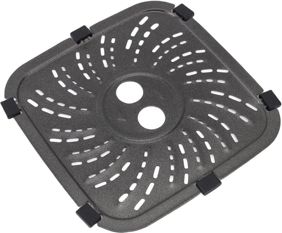 Friteuse Grillplaat Luchtstroom Rooster Buiten Koken Gelijkmatige Warmteverdeling 26 x 23 cm Zilver