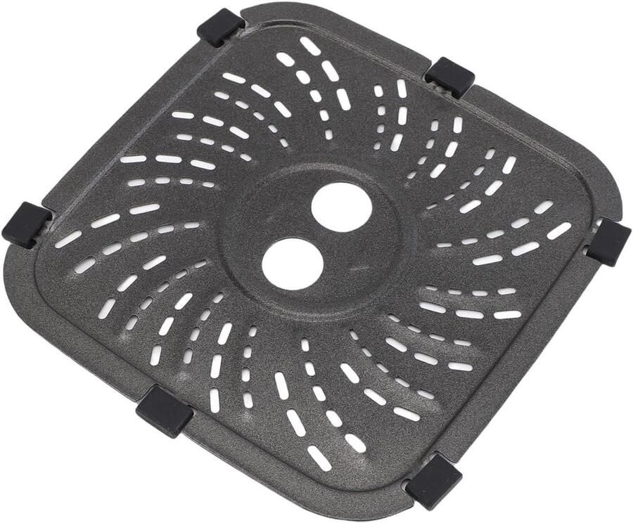 Friteuse Grillplaat Roestvrijstalen Bakplaat Gelijkmatig Grillen Vaatwasserbestendig 26 x 23 x 1 cm Zilver