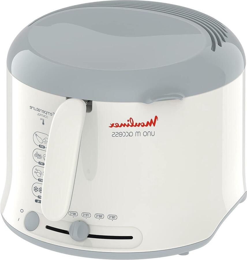 Friteuse Keukenapparaat Lekkere snacks Inklapbare handgreep 1 kg capaciteit Wit grijs